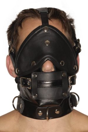 Strict Leather Premium Muzzle with Blindfold and Gags