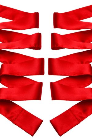 Scarlet Red Satin Sash Set