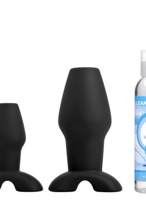 Hollow Anal Plug Trainer Set with Desensitizing Lube