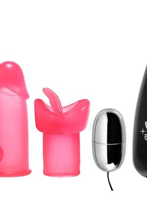 Luv Flicker Plus Vibrating Bullet with Attachments