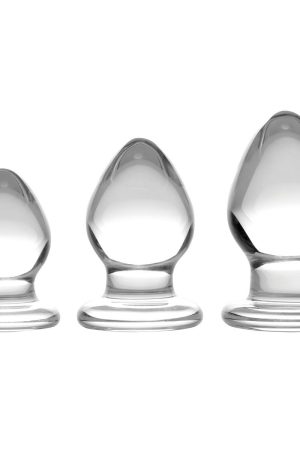 Triplets 3 Piece Glass Anal Plug Kit