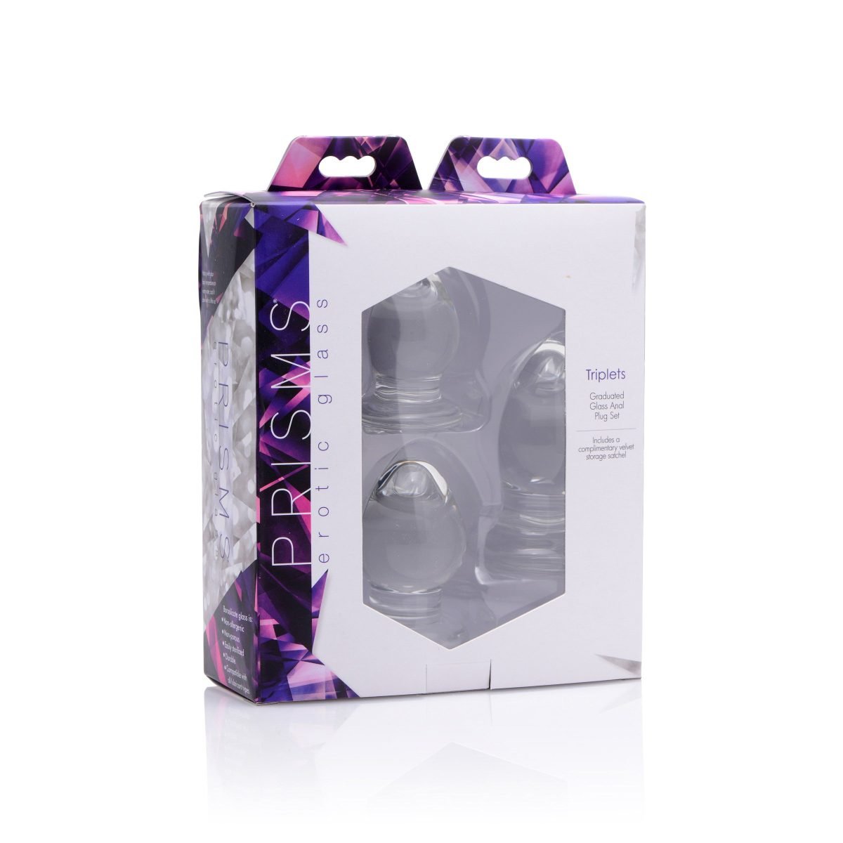 Triplets 3 Piece Glass Anal Plug Kit - Image 3
