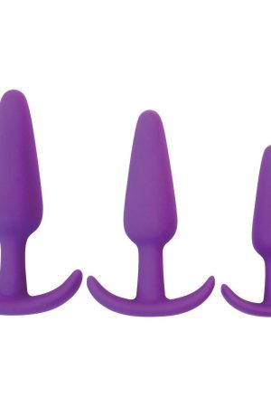 Rump Rockers 3 Piece Silicone Anal Plug Set - Purple