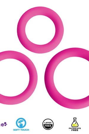 Love Ring Trio Silicone Cock Rings - Pink