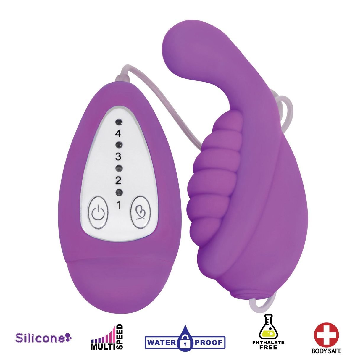 Whirl 4x Silicone Remote Vibe - Purple - Image 2