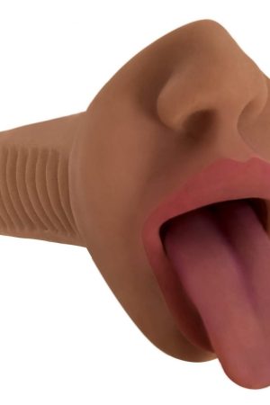 Mistress Mercedes Vibrating Mouth Stroker- Brown