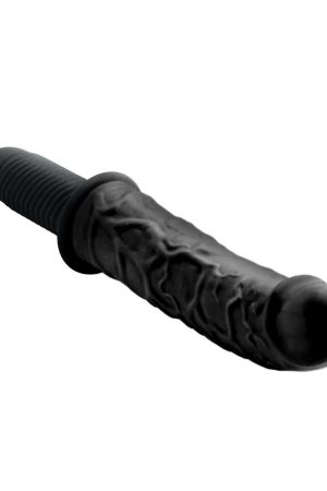 The Curved Dicktator 13 Mode Vibrating Giant Dildo Thruster - Black