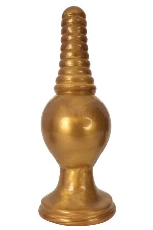 The King Ribbed Tip Anal Plug ? Gold