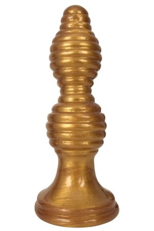 The Queen Ribbed Anal Plug ? Gold
