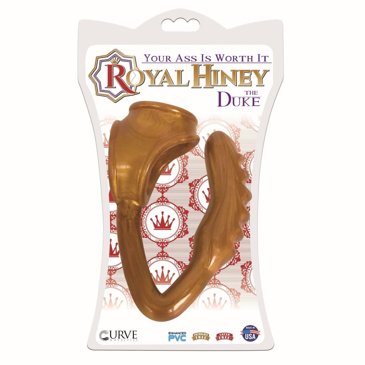 The Duke Cock and Ball Ring with Anal Plug -Gold - Image 3
