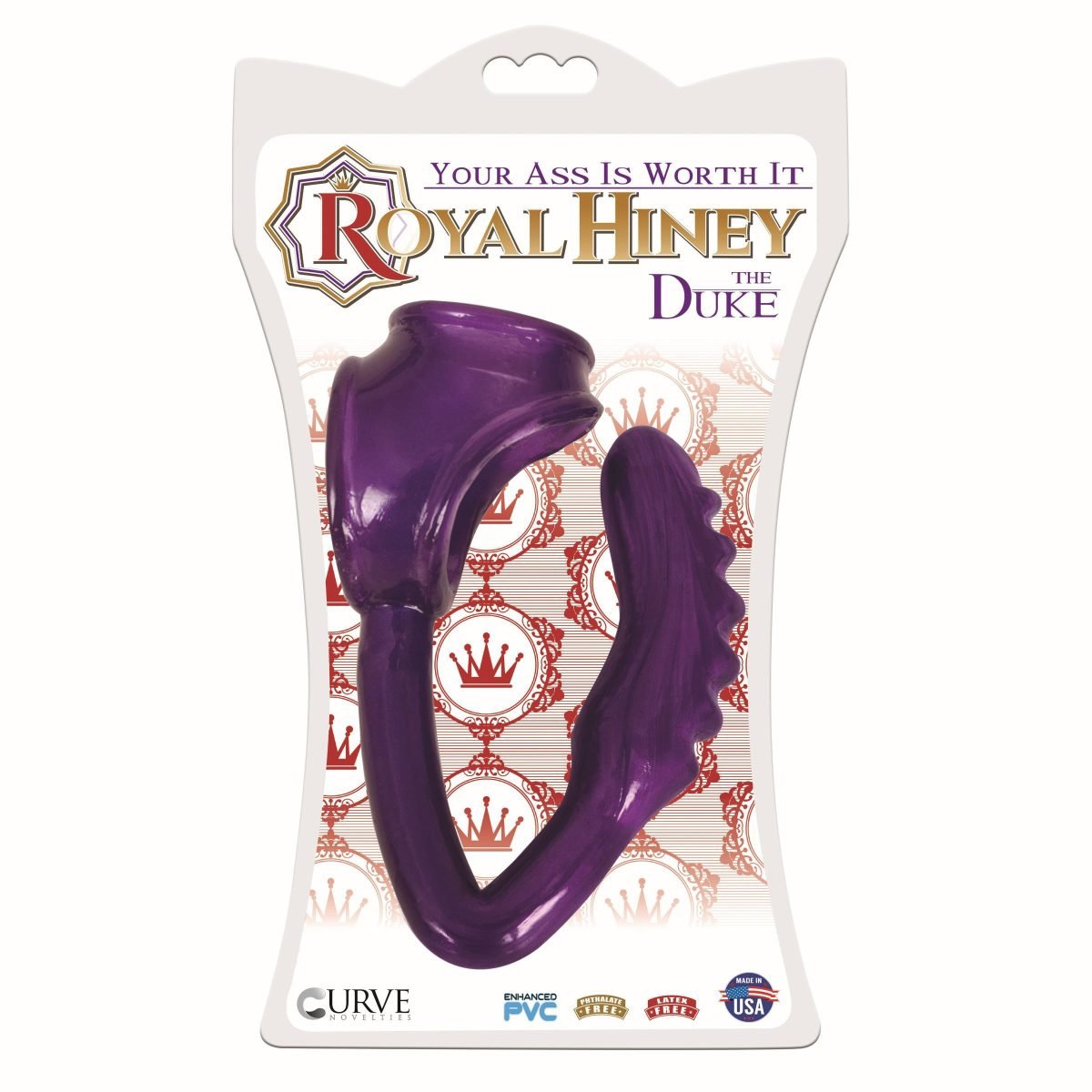 The Duke Cock and Ball Ring with Anal Plug -Purple - Image 3