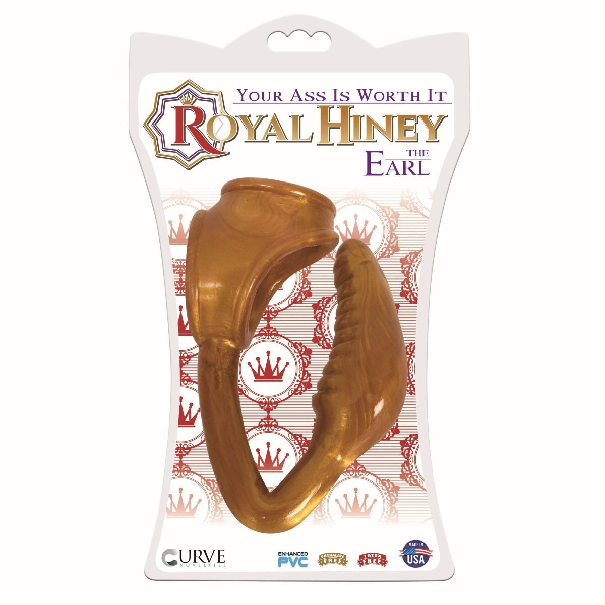 The Earl Cock and Ball Ring with Anal Plug -Gold - Image 3