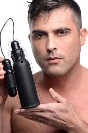 Lightning Stroke Silicone Stroker With Vibrating Bullet
