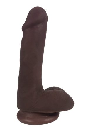 Easy Riders 6 Inch Dual Density Dildo With Balls - Brown