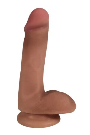 Easy Riders 6 Inch Dual Density Dildo With Balls - Tan