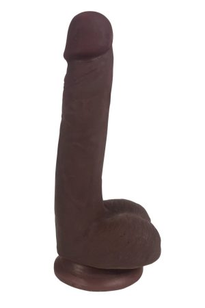 Easy Riders 7 Inch Dual Density Dildo With Balls - Brown