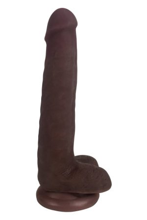 Easy Riders 8 Inch Dual Density Dildo With Balls - Brown