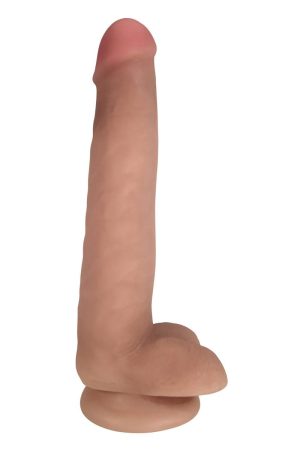 Easy Riders 8 Inch Dual Density Dildo With Balls - Flesh