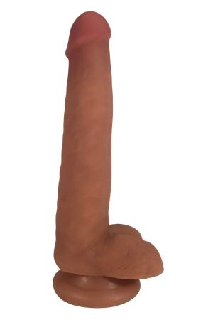 Easy Riders 8 Inch Dual Density Dildo With Balls - Tan