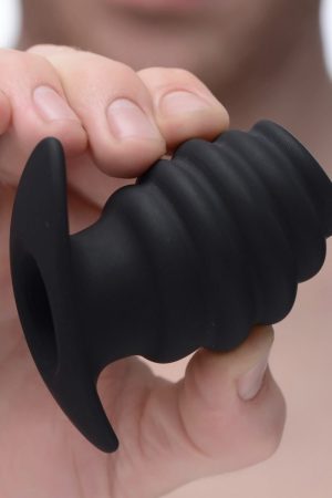 Hive Ass Tunnel Silicone Ribbed Hollow Anal Plug - Small