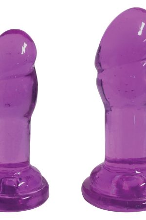 Lollicock Slim Stick Duo Suction Cup Dildos - Purple
