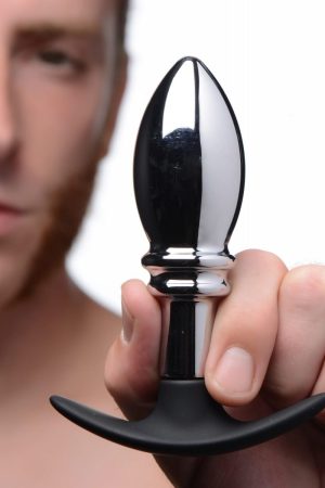 Dark Stopper Metal and Silicone Anal Plug