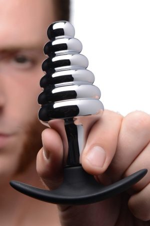 Dark Hive Metal and Silicone Ribbed Anal Plug