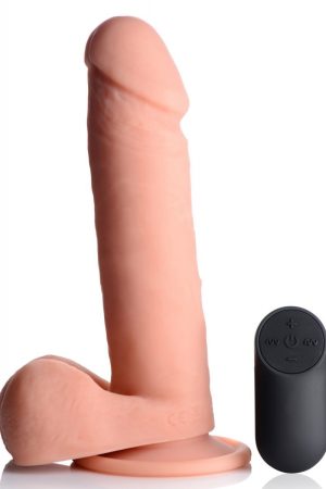 Big Shot Vibrating Remote Control Silicone Dildo with Balls - 8 Inch