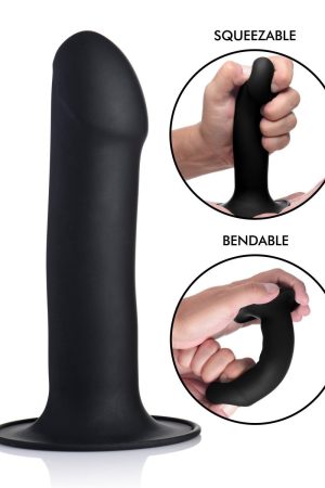 Squeezable Phallic Dildo - Black