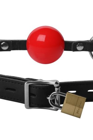 Classic Locking Silicone Ball Gag - Red