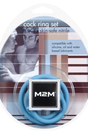 M2M Nitrile Cock Ring - Pack of 3 Sky Blue