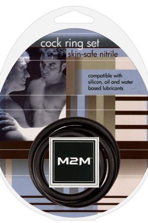 M2M Nitrile Cock Ring - Pack of 3 Black