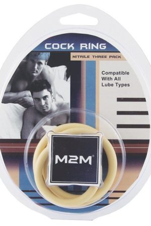 M2M Nitrile Cock Ring - Pack of 3 Nude