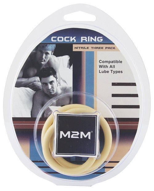 M2M Nitrile Cock Ring - Pack of 3 Nude