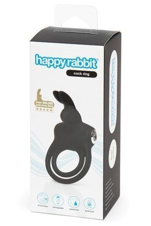 Happy Rabbit Love Ring Rechargeable - Black