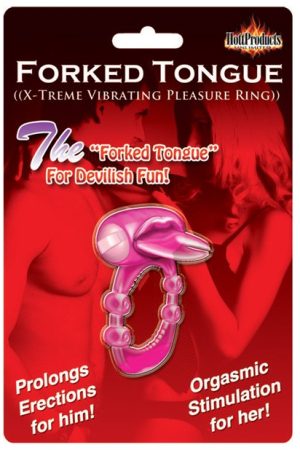 Forked Tongue X-treme Vibrating Pleasure Ring - Magenta
