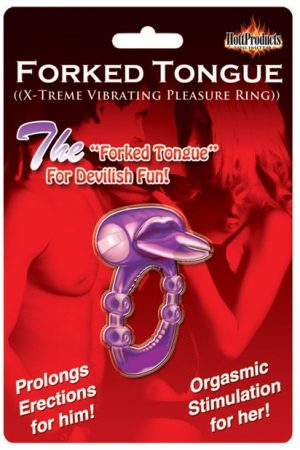 Forked Tongue X-treme Vibrating Pleasure Ring - Purple
