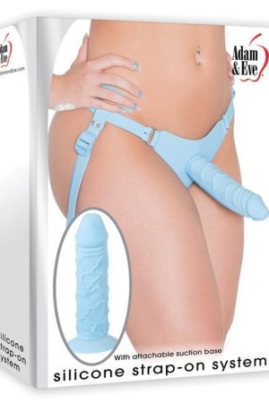 Silicone Strap On System - Blue
