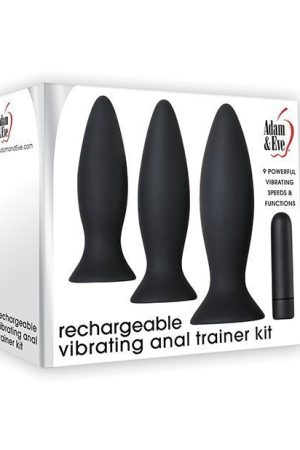 Adam & Eve Rechargeable Vibrating Anal Training Kit - Black