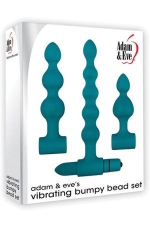 Adam & Eve Vibrating Anal Bumpy Bead Set - Teal