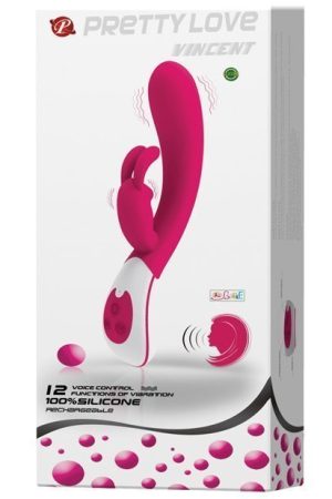 Pretty Love Vincent Voice Controlled Rechargeable Rabbit - 12 Function Pink