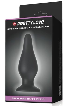 Pretty Love 6.1" Sturdy Silicone Anal Plug - Black