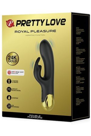 Pretty Love Double Pleasure Liquid Silicone 7 Function Rabbit - Black & Gold