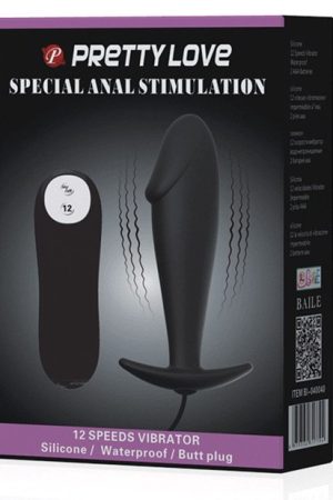 Pretty Love Vibrating Penis Shaped Butt Plug - Black