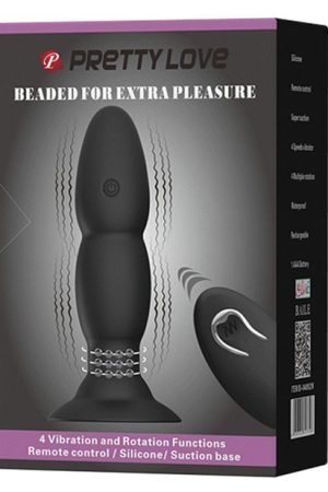 Pretty Love Remote Control Beaded Plug - 4 Function Black