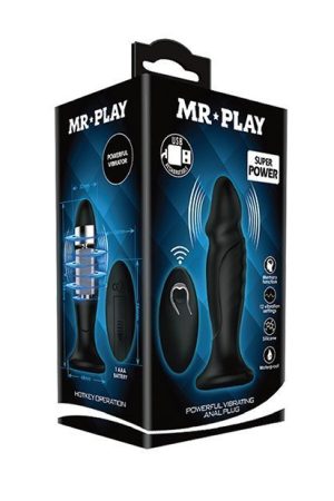 Mr. Play Phallic Vibrating Anal Plug - Black