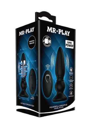 Mr. Play Vibrating Anal Plug w/Remote - Black