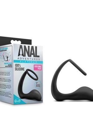 Blush Anal Adventures Cock Ring Plug - Black