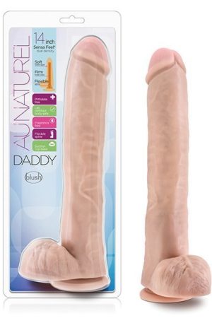 Blush Au Naturel Daddy 14" Sensa Feel Dual Density Dildo - Vanilla