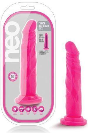 Blush Neo 7.5" Dual Density Cock - Neon Pink